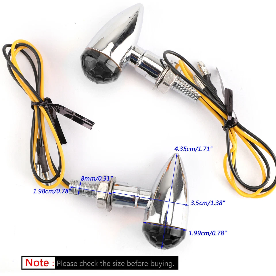 Universal Metal LED Mini Bullet Spherical Lens Turn Signal Indicators Light CHS Foto 3 de 4