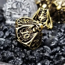 Sage's Macabre Bone Trinket Bronze Hollow Metal Polyhedral Dice Set DnD