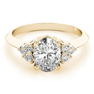 2.20 Ct Oval Cut Moissanite Engagement Bridal Ring 14K Solid Yellow ...