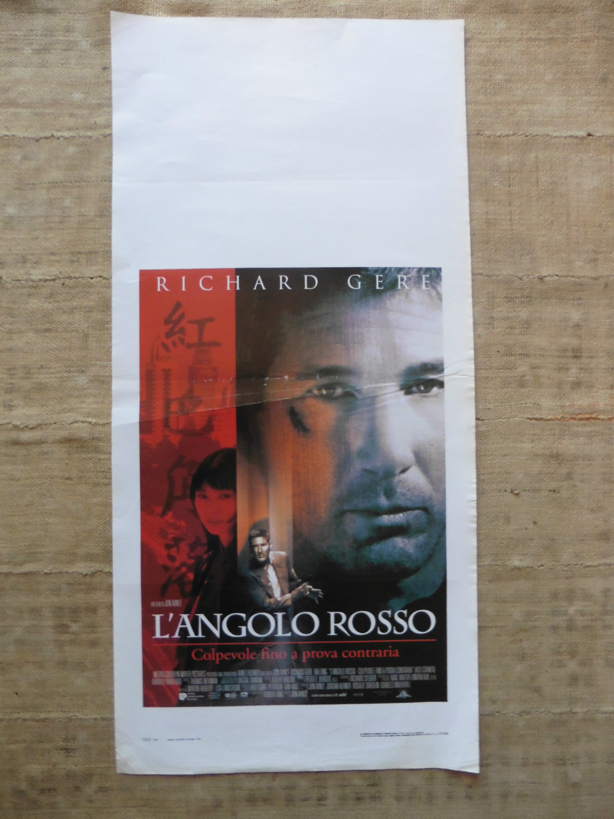 Locandina originale film L'angolo rosso - Colpevole fino a prova contraria (1997) - Regia di Jon Avnet