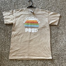 Union Made Tshirt made in usa beige sustainable prep adult size large