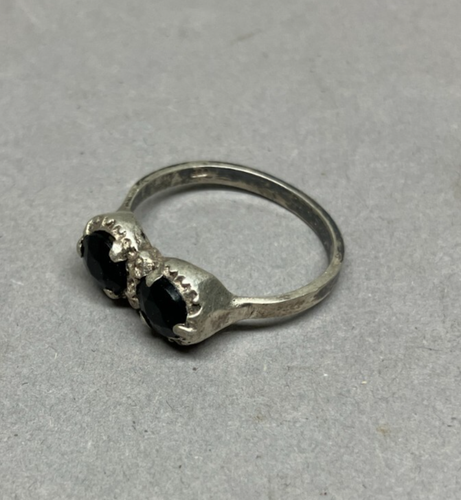 original antiker Ring Schmuck Etui Silber 835 rote Steine 18,5 mm [4050-10
