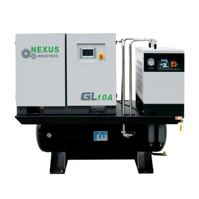 34CFM 10HP Industrial Rotary Screw Air Compressor With 62 Gal Tank & Dryer 230V