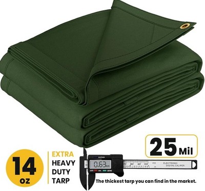 PROTARP Heavy Duty Canvas Tarp Water & UV Resistant, 100% Virgin Tarpaulin Cover