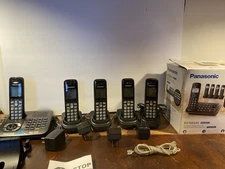 Panasonic Cordless 5 phone set with KX-TG6441 base KX-TGA641 handsets