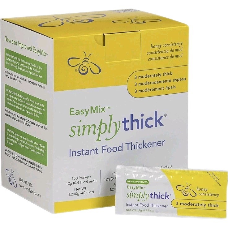 🔥Free-Shipping! SimplyThick Easy Mix Gel Thickener 100 (12g) Packets Honey 3/26