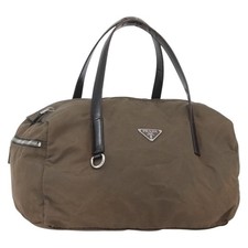 Borsa Prada Boston Nylon Beige Argento Autentica 159342