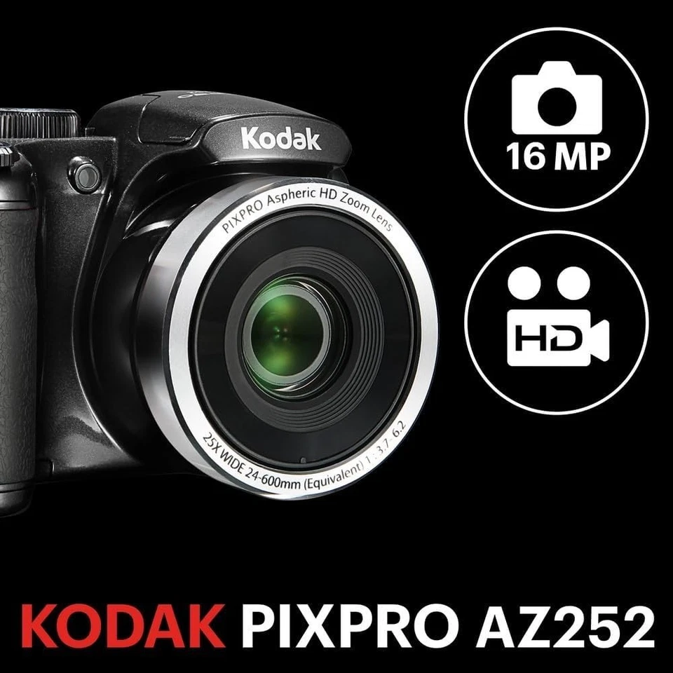 Kodak PIXPRO AZ252 Astro Zoom 16MP Digitalkamera - Schwarz - Bild 2 von 3