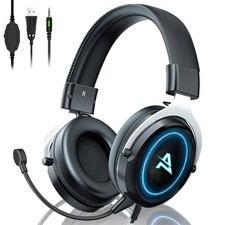 Aimzone Gaming Headphones with Mic, Noise Isolation Wired Headset with Detach...
