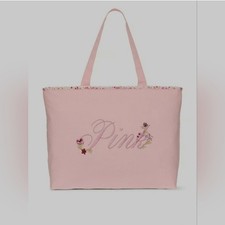 Borsa tote Victoria's Secret in tela rosa floreale nuova con etichetta