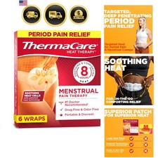 Menstrual Heating Pads - Portable, Adhesive HeatWraps for Period Cramps  Bac...
