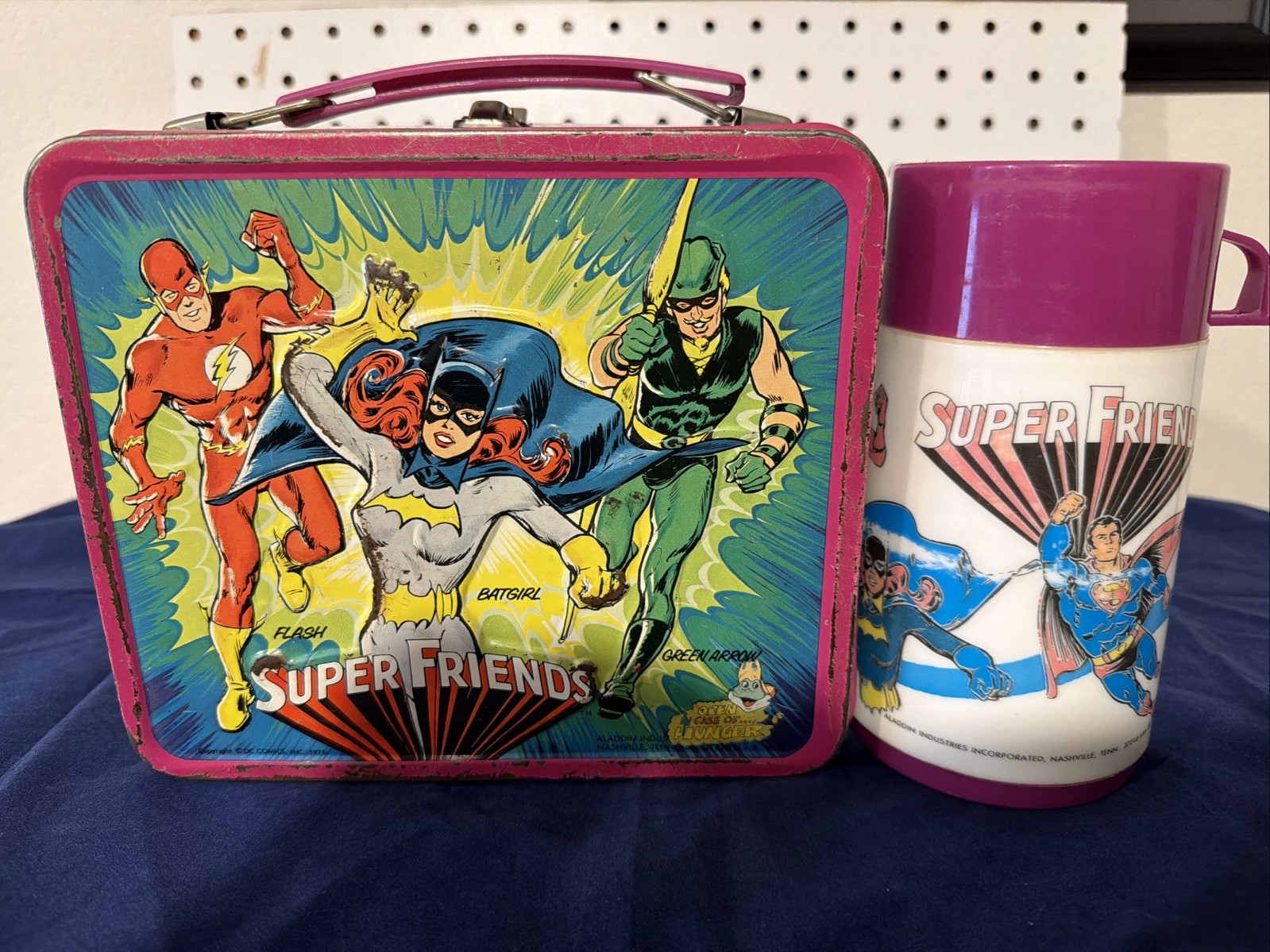 Vintage Lunch Box - Aladdin Super Friends - 1976 with Thermo