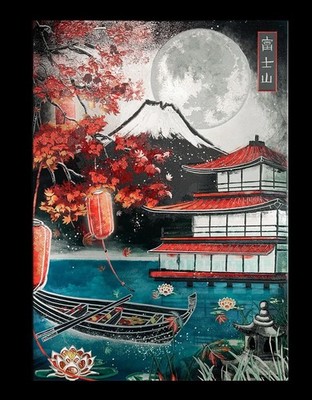 Displate Limited Edition Mount Fuji Japan Berg Mint Zustand mit Zubehör Bild