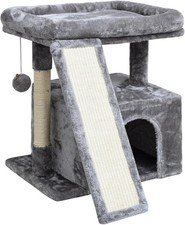 Small Cat Tree for Indoor Cats  Cat Tower with Scratching Post and Board