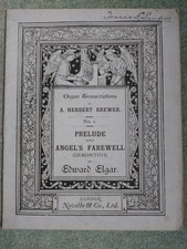ELGAR, Edoardo Preludio e Addio dell'angelo (Geronzio) per organo. Spartiti musicali.