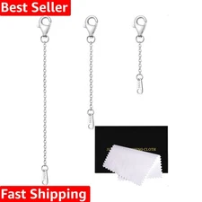 Durable Lobster Claw Sterling Silver Necklace Extenders | 3 Sizes for Daily Use
