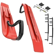 Slydog Powder Hound 7" Lava Red Skis w/4" Round Bar Complete Kit Yamaha T.S.S