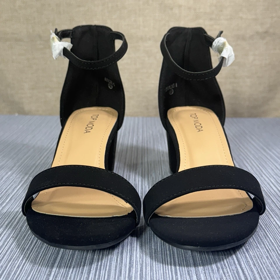 TOP Moda Darcie-1 Ankle Strap High Block Heel Sandal, Non-slip  Any Occasion 7.5 - Image 2 of 4