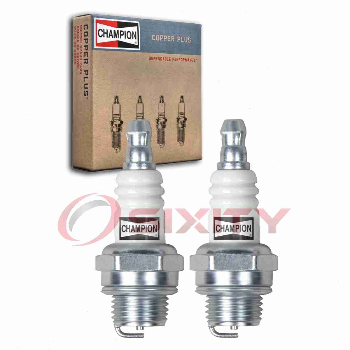 2 pc Champion Copper Plus 843 Spark Plugs for WS8E W20MUS W20MU L6RC L6C uu