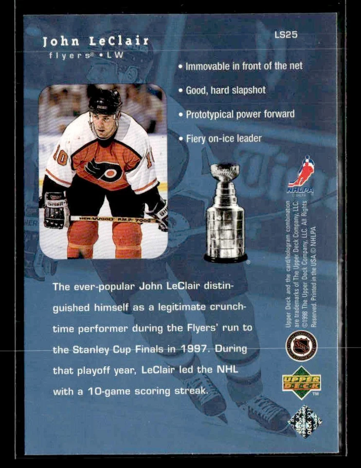 1998-99 Upper Deck - Lord Stanley's Heroes - #LS25 John LeClair - Image 2 of 2
