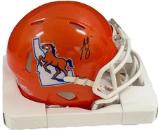 Ashton Jeanty Signed Boise State Broncos NCAA Mini Speed Helmet Orange Beckett