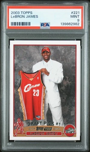 2003 TOPPS #221 LEBRON JAMES ROOKIE RC PSA 9