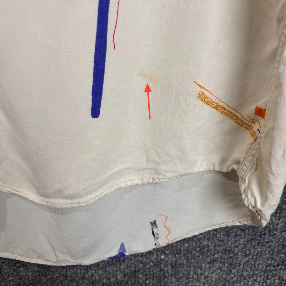 Camisa De Colección St. Croix Para Hombres Mediana Rayón Estampado Abstracto Abotonada Manga Corta Foto 4 de 4