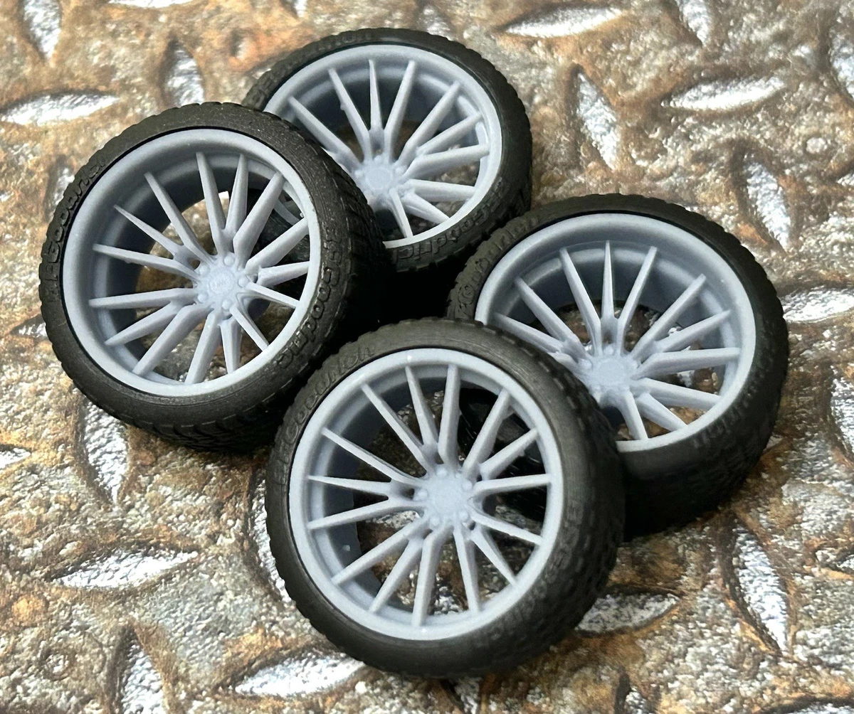 Resn 21/20 nch 5 Fve Slot Model car Wheels and Tres 1/24 1/25