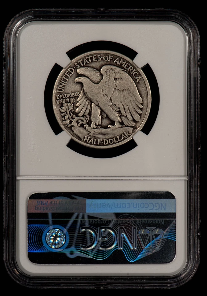 1921 50c Walking Liberty Silver Half Dollar - Key Date - NGC Fine 12 - SKU-B5275 - Image 2 of 4
