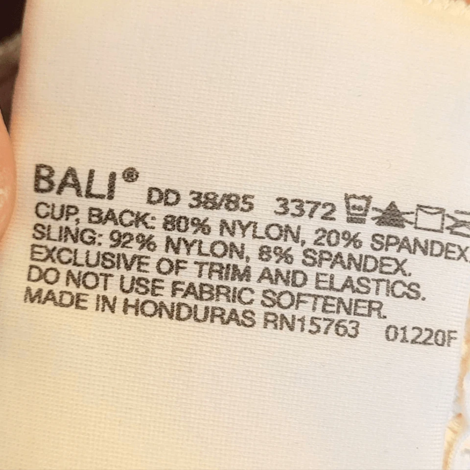 Женский кремовый кружевной бюстгальтер полного покрытия Bali размер США 38DD - Изображение 4 из 4