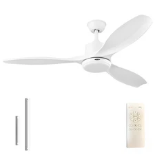 56 Inch Ceiling Fans with Lights, Modern White Ceiling Fan with Remote Contro...