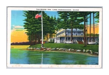 Antique Postcard Lake Maranacook Winthrop ME TALLWOOD INN Wilson's $1 Store PUB