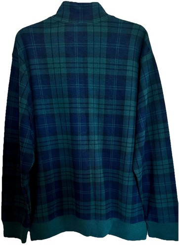 Suéter LANDS’ END Para Hombre Grande Evergreen Tartán Bedford 1/4 Cremallera 100% Algodón Nuevo sin Etiquetas - Imagen 3 de 9
