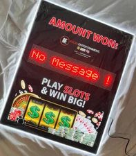 Play Slots & Win Big ! LED Illuminated Sign Message Board 22x18