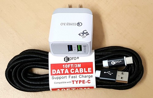 Braided USB C Type-C Fast Charging Data SYNC Charger Cable Cord 3/6/10 FT LONG - Picture 11 of 13