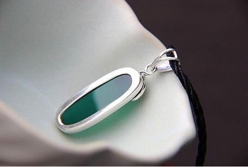 D10 Anhänger Stab Achat grün Markasit 925 Sterling Silber - Bild 5 von 5