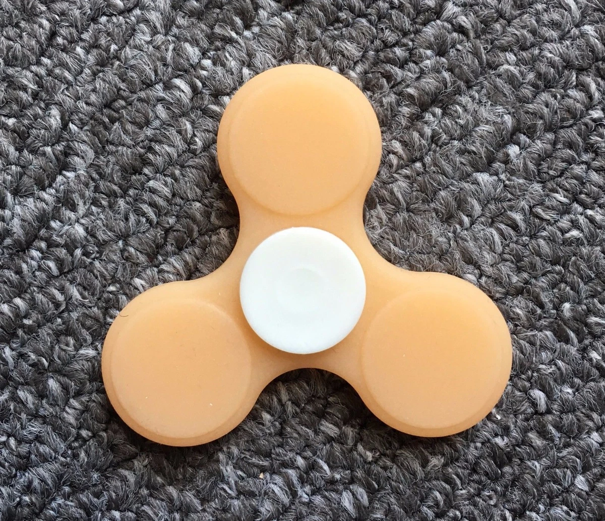 Orange Fidget Spinner Glow in the Dark Silicone Tri Hand Spinner ABS Bearing Toy