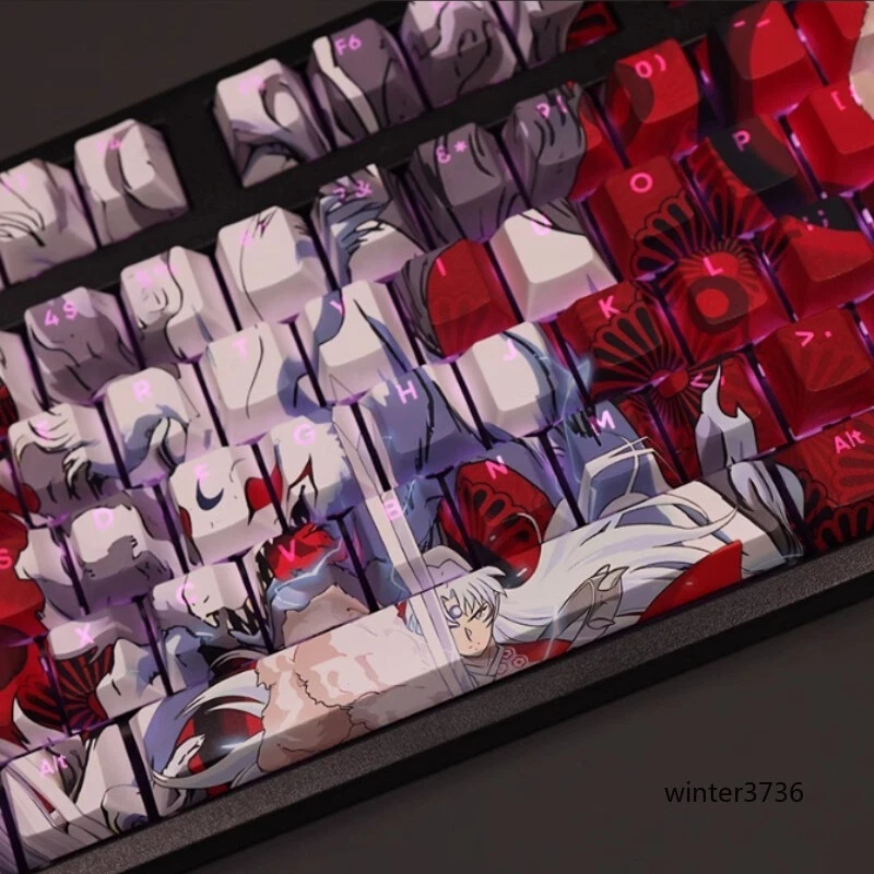 Anime Sesshoumaru Light-Transmitting Keycaps PBT Anime Cherry 108Key DIY Gift - Image 4 of 4