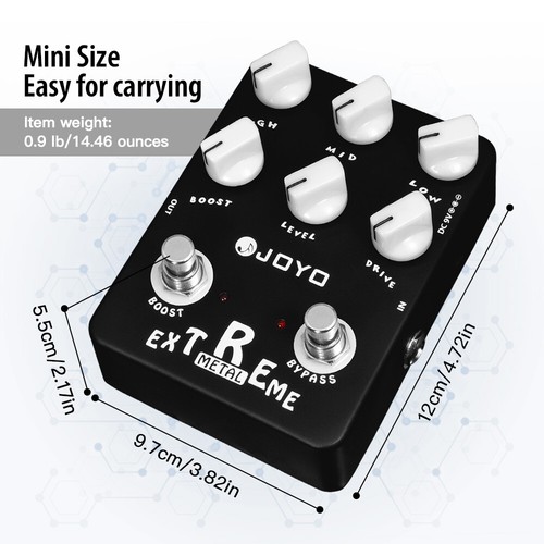 JOYO Heavy Metal Distorsión Guitarra Pedal Efecto 3 Modos para Guitarra Eléctrica - Imagen 9 de 10