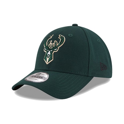 New Era Cap Men's NBA Milwaukee Bucks Team Basic Green 9FORTY Adjustable Hat - 第 1/3 張圖片
