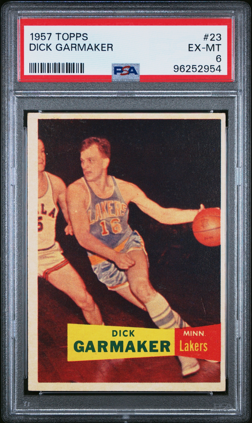 1957 TOPPS #23 DICK GARMAKER ROOKIE RC PSA 6
