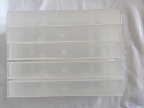 Lot of 5 Empty VHS Clear Clamshell Cases- Transparent plastic, Free Shipping - Picture 2 of 6