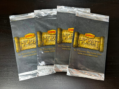 The Hobbit An Unexpected Journey 5 pks New Trading Card Packs From Denny's 2012 