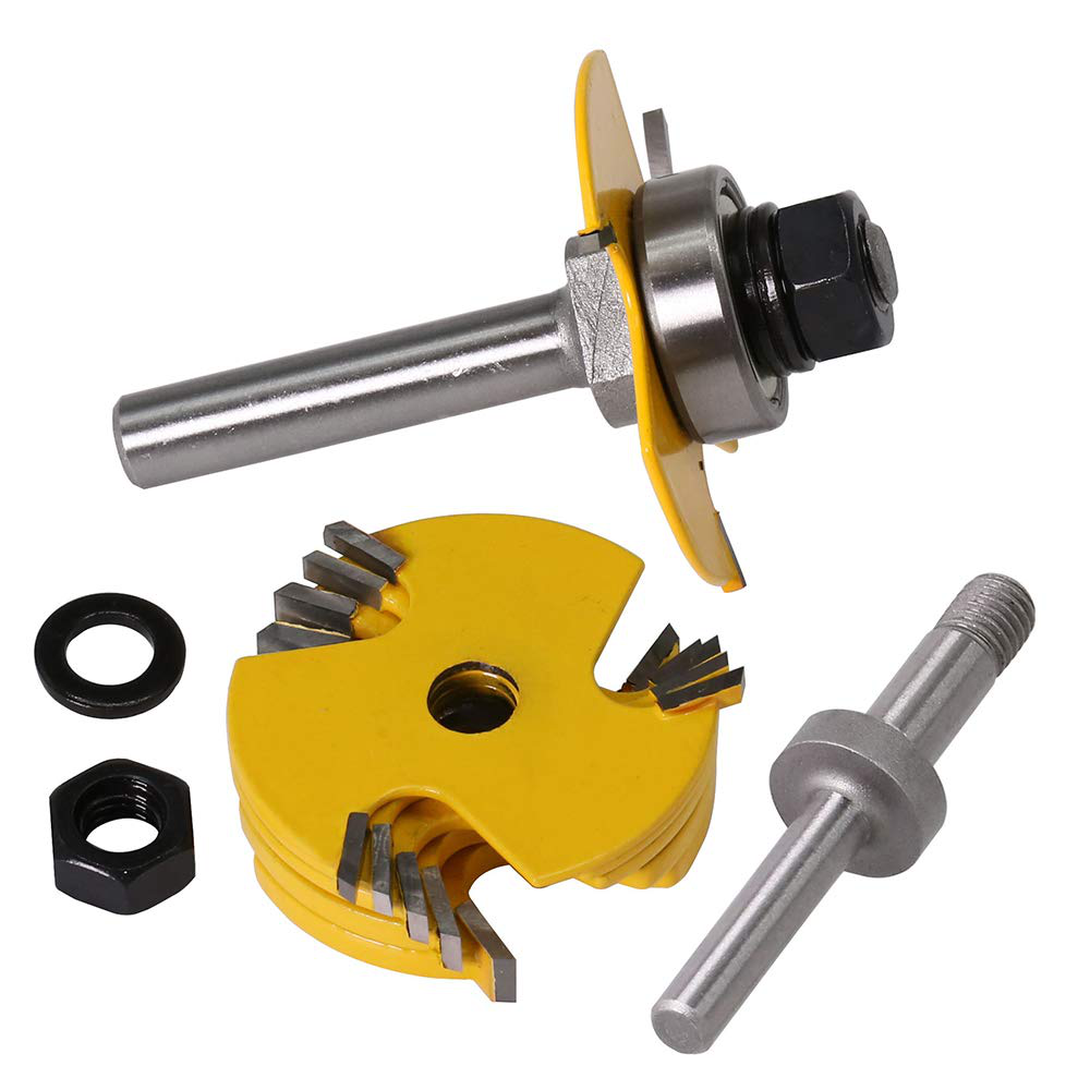 Yakamoz 1/4 Inch Shank 3Wing Adjustable Slot Cutter Router Bit Set