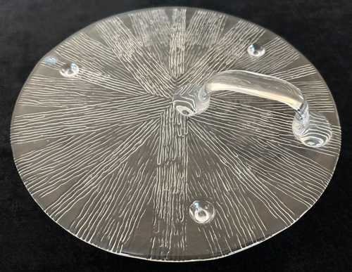 Lindshammar Sweden Glass Plate with Handle Cheese Plate Brand New Free Shipping