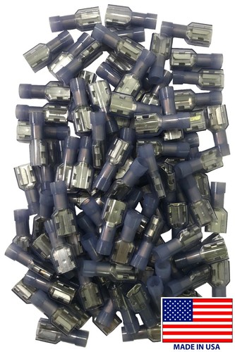 500-Pack Nylon Insulated Quick Disconnect Connectors - .250" Male, 16-14 Gauge