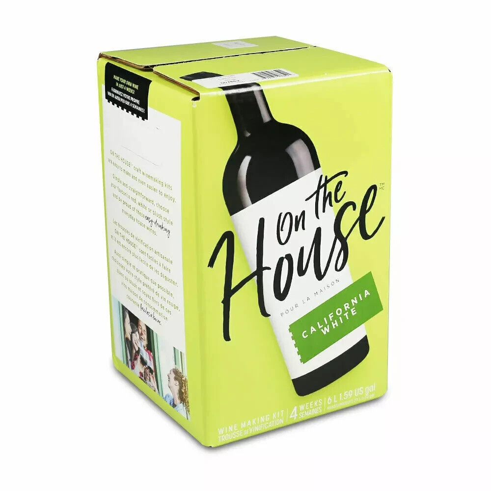 On The House California White Wine Making Kit 30 bottles Fast Delivery P&P UK