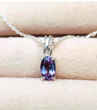 Natural Alexandrite Pendant Color Changing Gemston,925 Sterling Silver Pendant