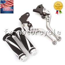 For Royal Enfield scram 411 2022 Short CNC Brake Clutch Levers & Grips Adjust