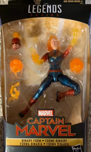 "Figura exclusiva de Wal-Mart Marvel Legends Capitana Marvel en forma binaria nueva caja N 6"""